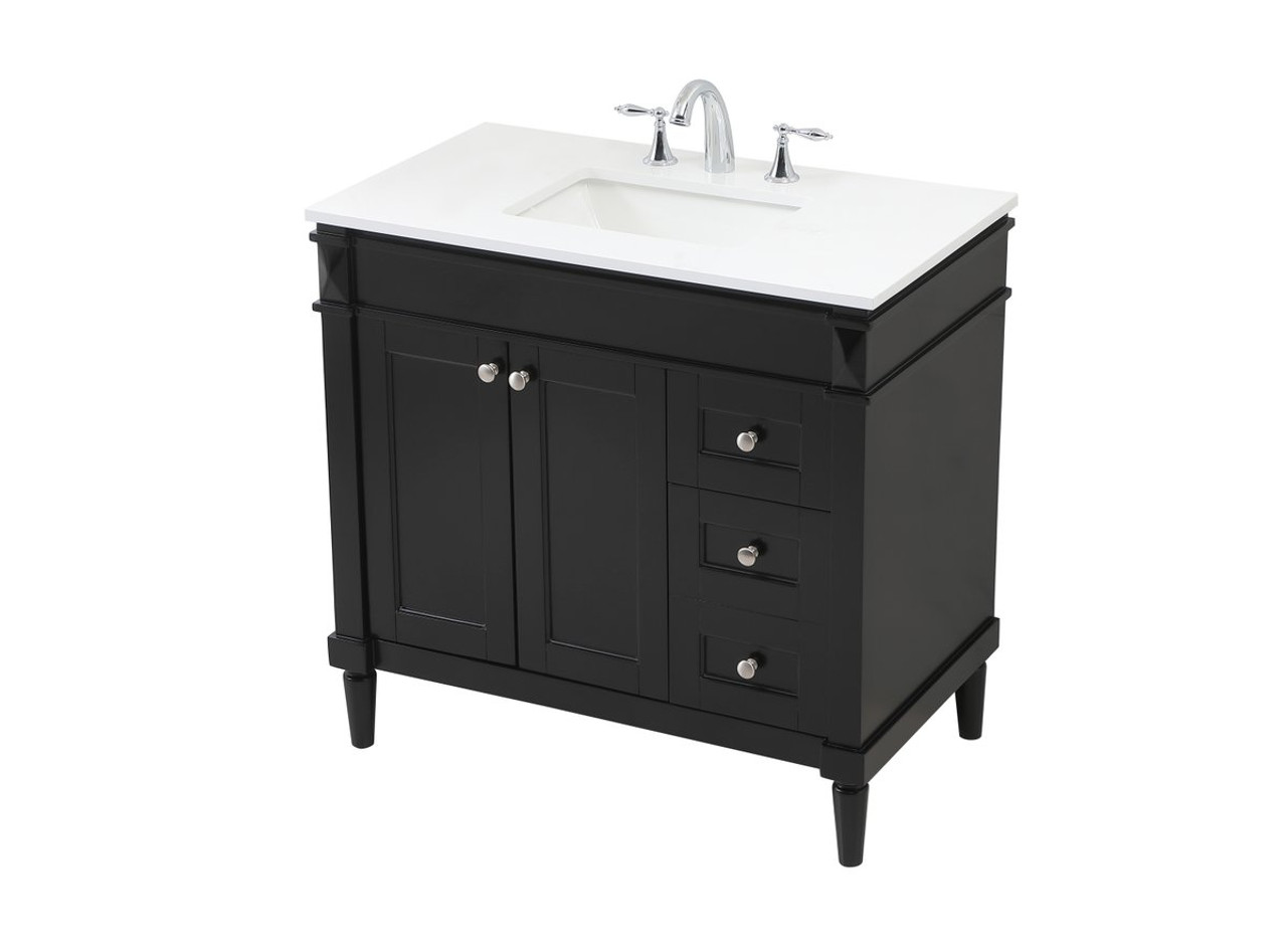 Elegant Decor VF31836BK 36 inch single bathroom vanity in black Elegant Decor VF31836BK 36 inch single bathroom vanity in black