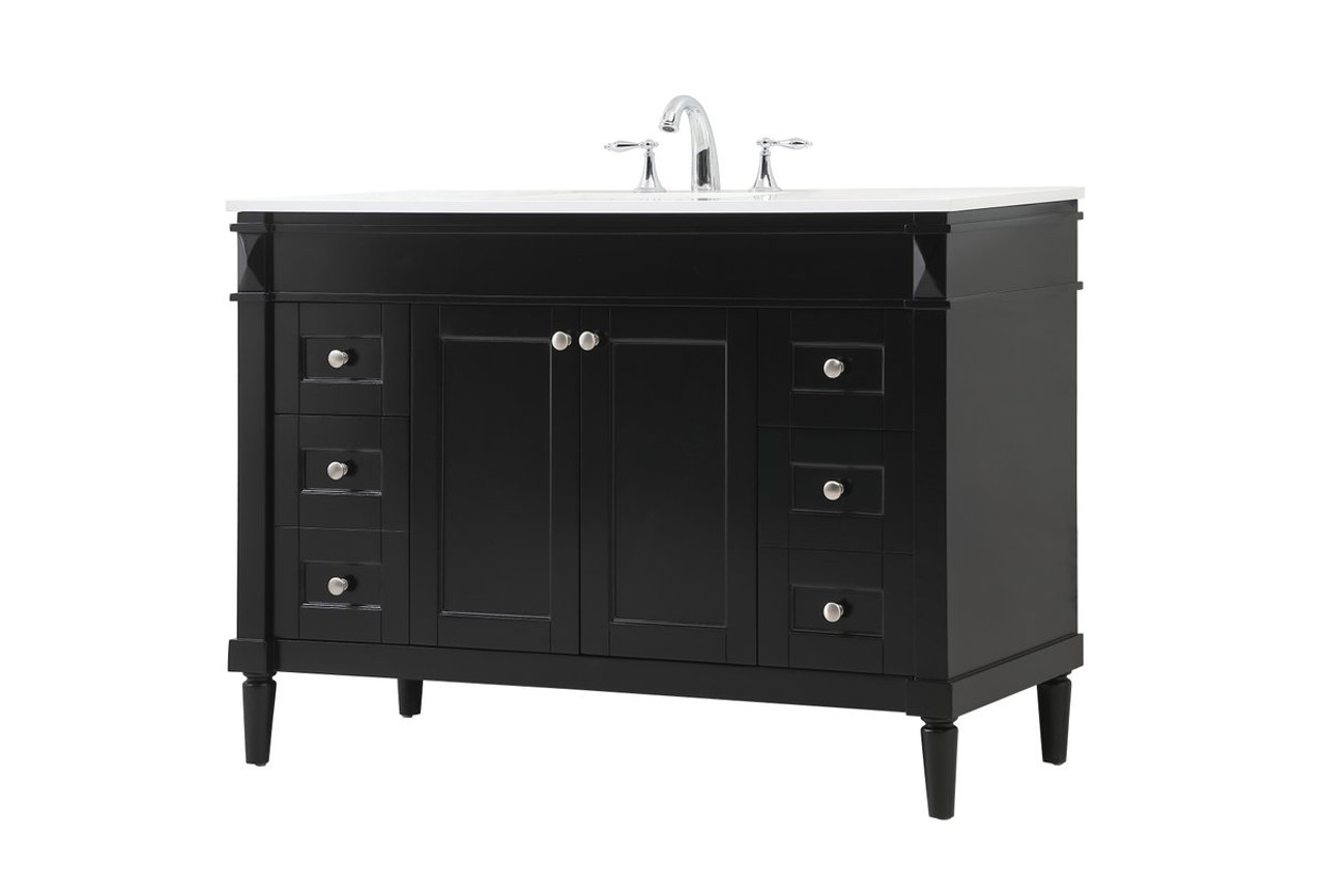 Elegant Decor VF31848BK 48 inch single bathroom vanity in black Elegant Decor VF31848BK 48 inch single bathroom vanity in black