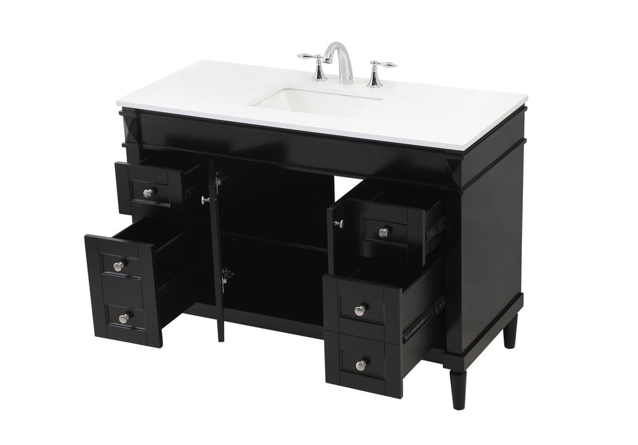 Elegant Decor VF31848BK 48 inch single bathroom vanity in black Elegant Decor VF31848BK 48 inch single bathroom vanity in black