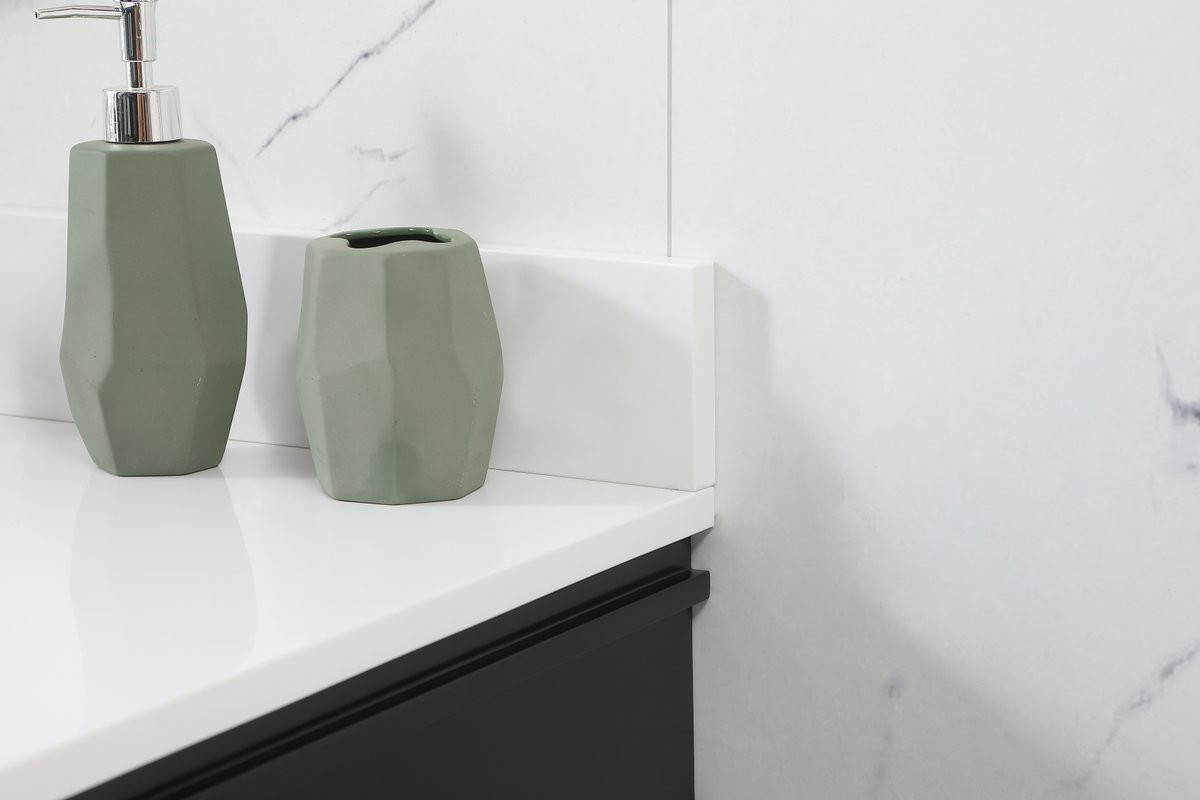 Elegant Decor VF31842BK-BS 42 inch single bathroom vanity in black with backsplash