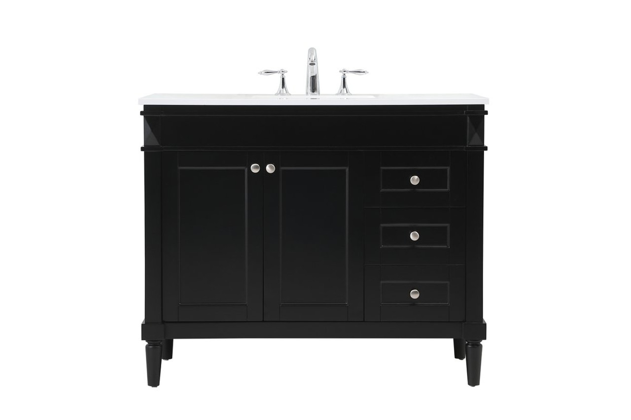 Elegant Decor VF31842BK 42 inch single bathroom vanity in black Elegant Decor VF31842BK 42 inch single bathroom vanity in black