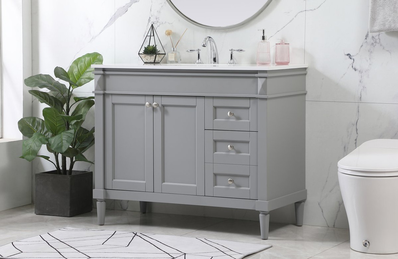 Elegant Decor VF31842GR 42 inch single bathroom vanity in grey Elegant Decor VF31842GR 42 inch single bathroom vanity in grey