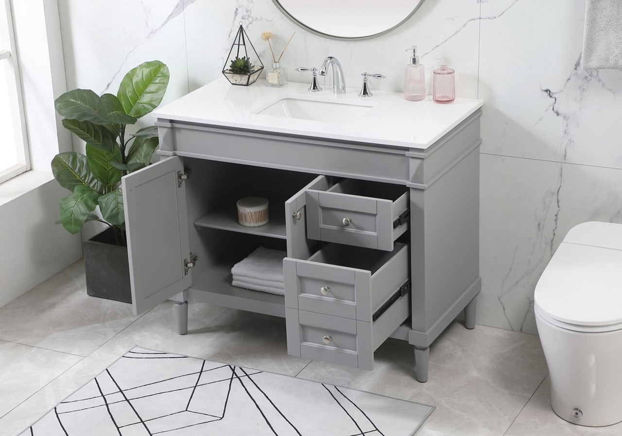 Elegant Decor VF31842GR 42 inch single bathroom vanity in grey Elegant Decor VF31842GR 42 inch single bathroom vanity in grey