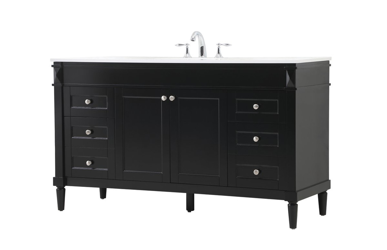 Elegant Decor VF31860BK 60 inch single bathroom vanity in black