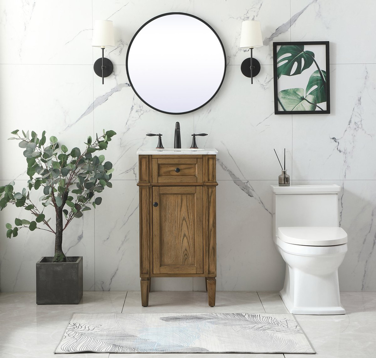 Elegant Decor VF12518DW 18 inch single bathroom vanity in driftwood Elegant Decor VF12518DW 18 inch single bathroom vanity in driftwood