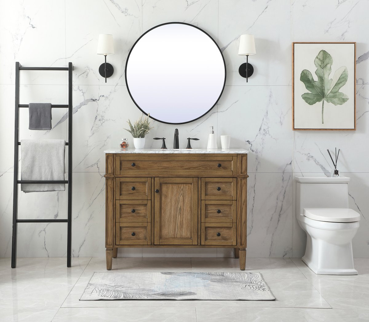 Elegant Decor VF12542DW 42 inch single bathroom vanity in driftwood