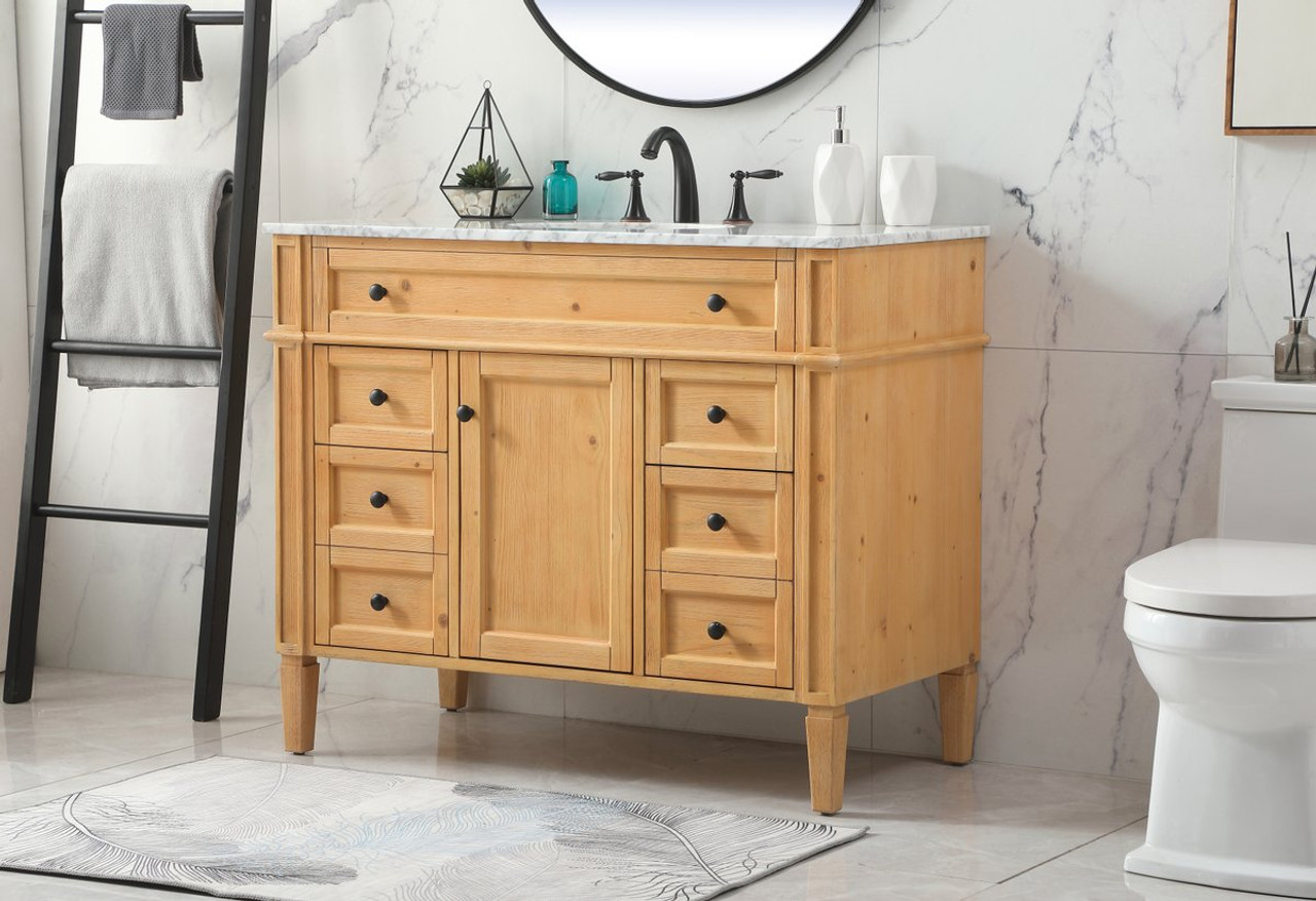 Elegant Decor VF12542NW 42 inch single bathroom vanity in natural wood Elegant Decor VF12542NW 42 inch single bathroom vanity in natural wood