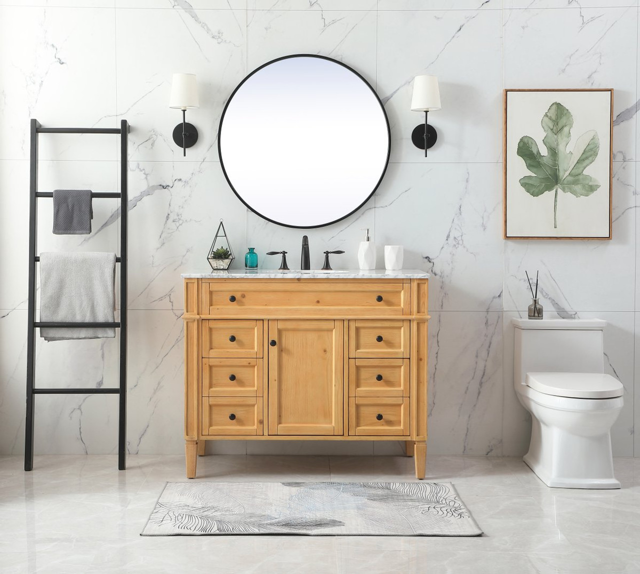 Elegant Decor VF12542NW 42 inch single bathroom vanity in natural wood Elegant Decor VF12542NW 42 inch single bathroom vanity in natural wood