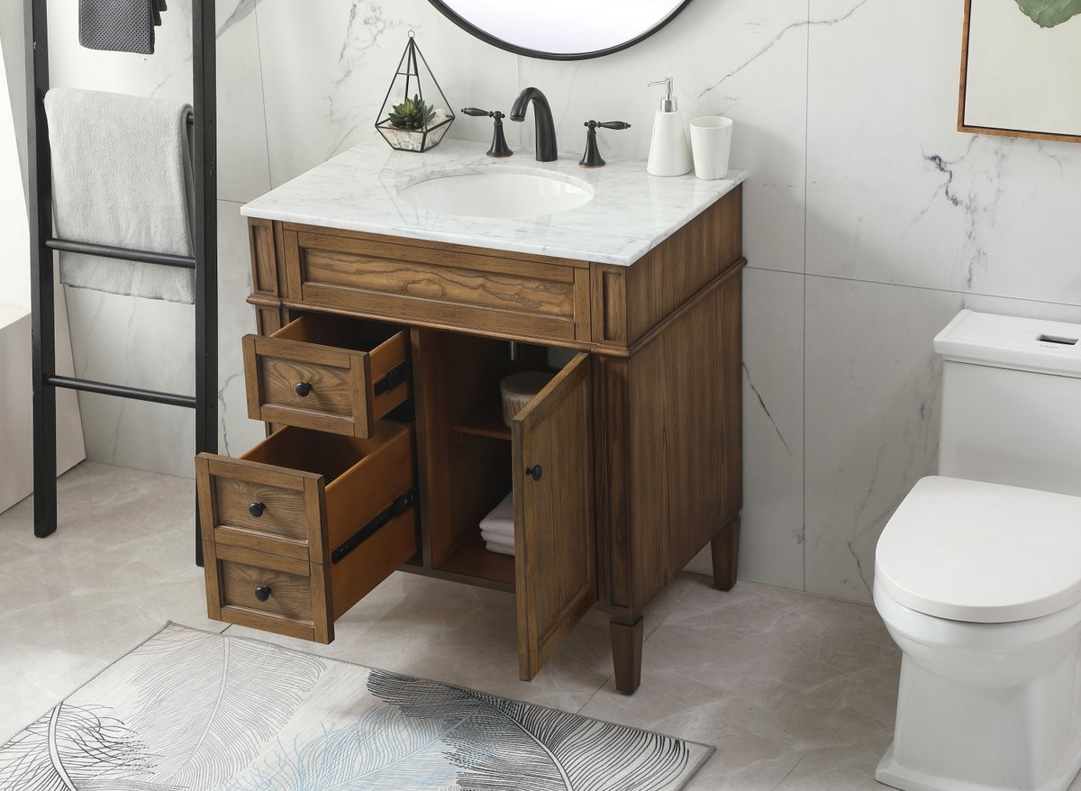 Elegant Decor VF12532DW 32 inch single bathroom vanity in driftwood