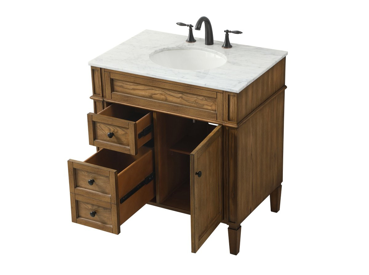 Elegant Decor VF12532DW 32 inch single bathroom vanity in driftwood