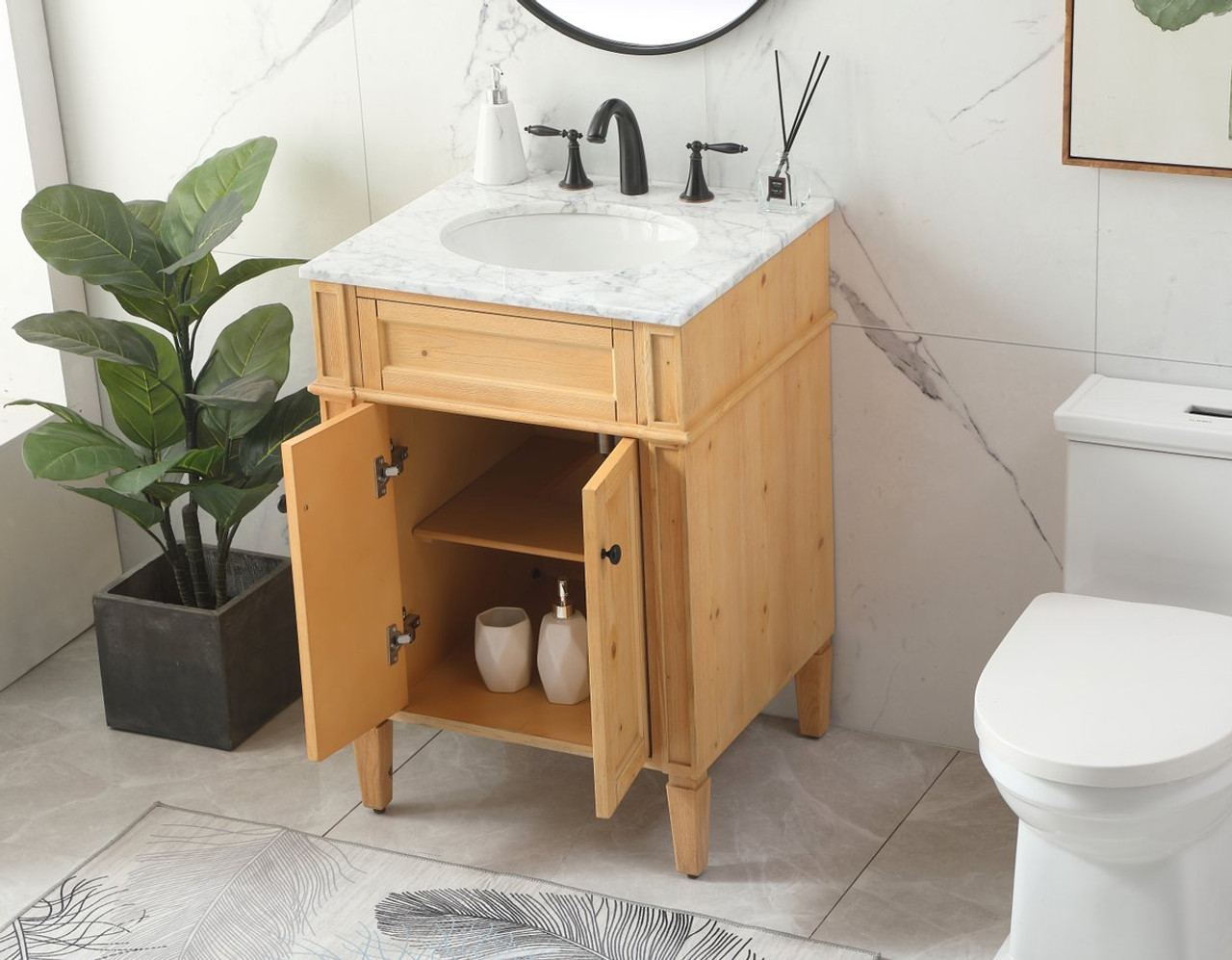 Elegant Decor VF12524NW 24 inch single bathroom vanity in natural wood Elegant Decor VF12524NW 24 inch single bathroom vanity in natural wood