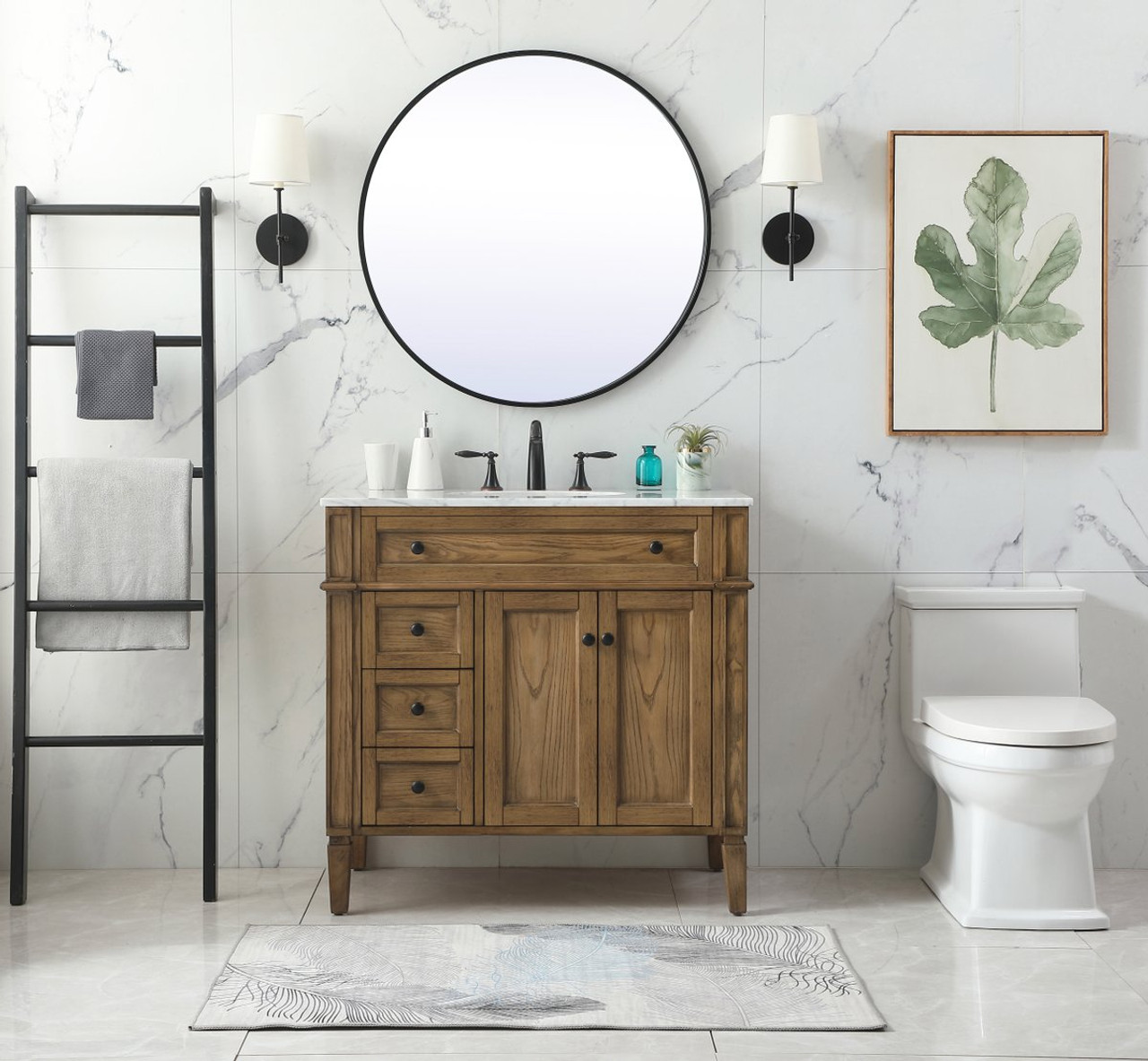 Elegant Decor VF12536DW 36 inch single bathroom vanity in driftwood Elegant Decor VF12536DW 36 inch single bathroom vanity in driftwood