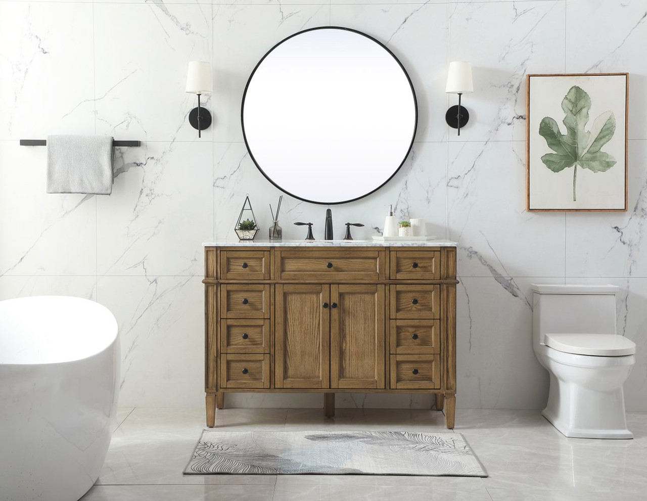 Elegant Decor VF12548DW 48 inch single bathroom vanity in driftwood Elegant Decor VF12548DW 48 inch single bathroom vanity in driftwood