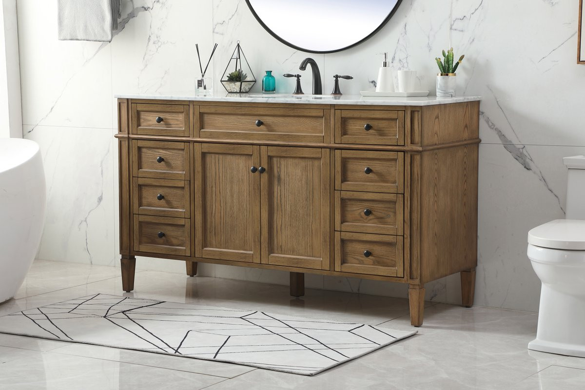 Elegant Decor VF12560DW 60 inch single bathroom vanity in driftwood
