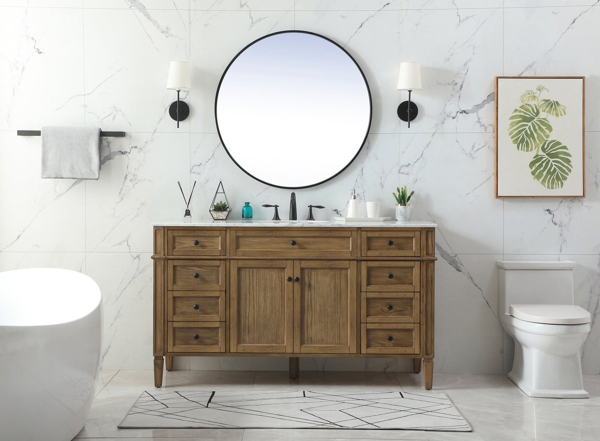 Elegant Decor VF12560DW 60 inch single bathroom vanity in driftwood
