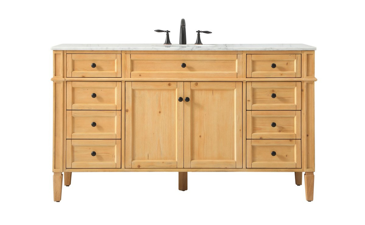 Elegant Decor VF12560NW 60 inch single bathroom vanity in natural wood Elegant Decor VF12560NW 60 inch single bathroom vanity in natural wood