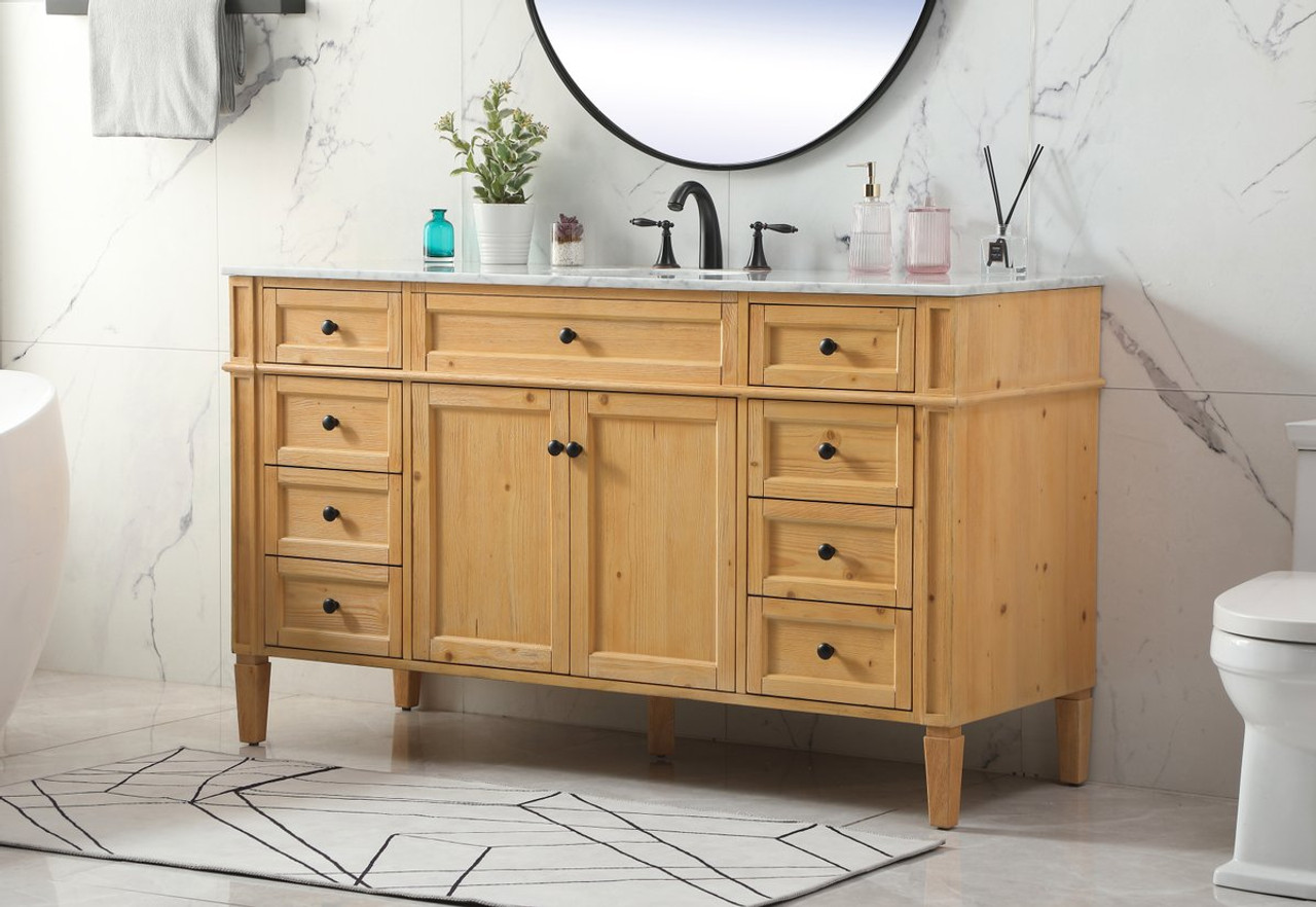 Elegant Decor VF12560NW 60 inch single bathroom vanity in natural wood Elegant Decor VF12560NW 60 inch single bathroom vanity in natural wood