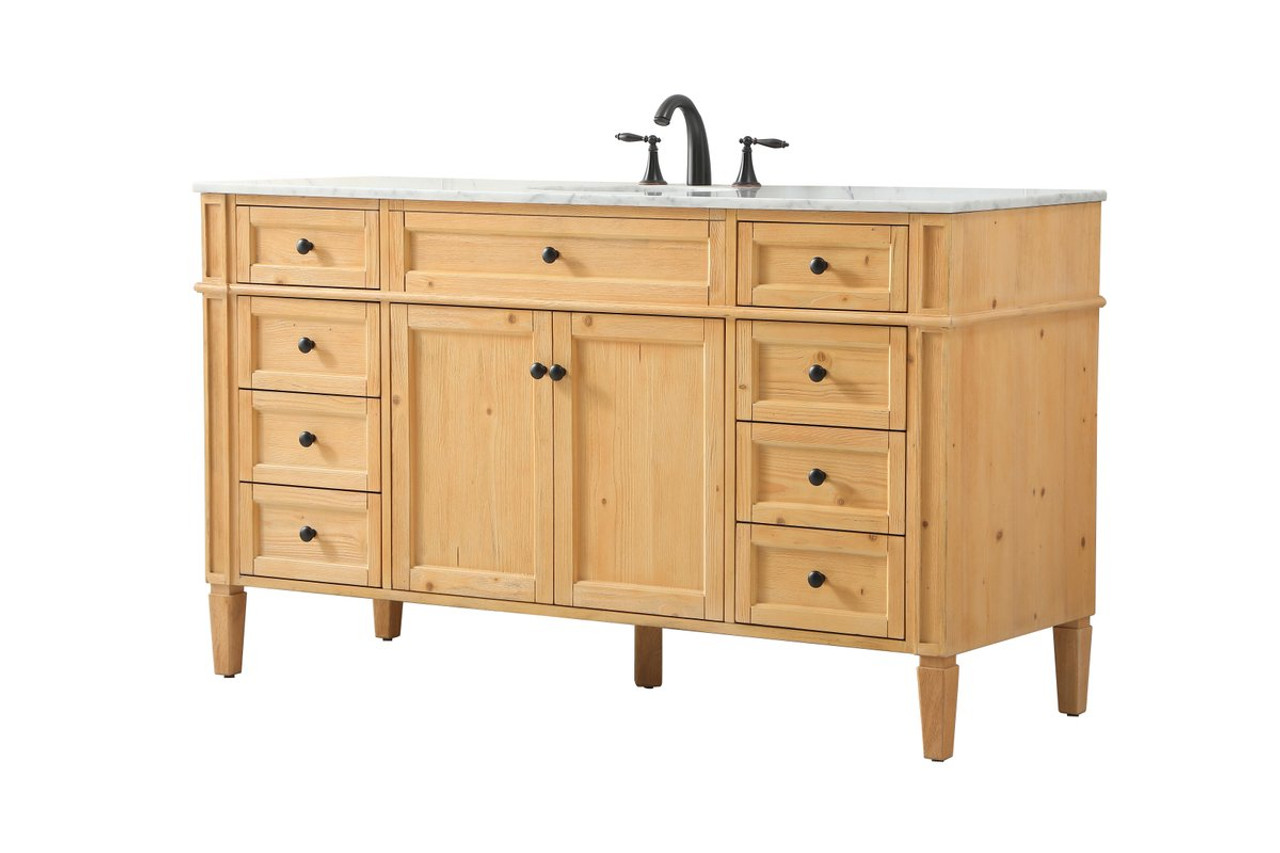 Elegant Decor VF12560NW 60 inch single bathroom vanity in natural wood Elegant Decor VF12560NW 60 inch single bathroom vanity in natural wood