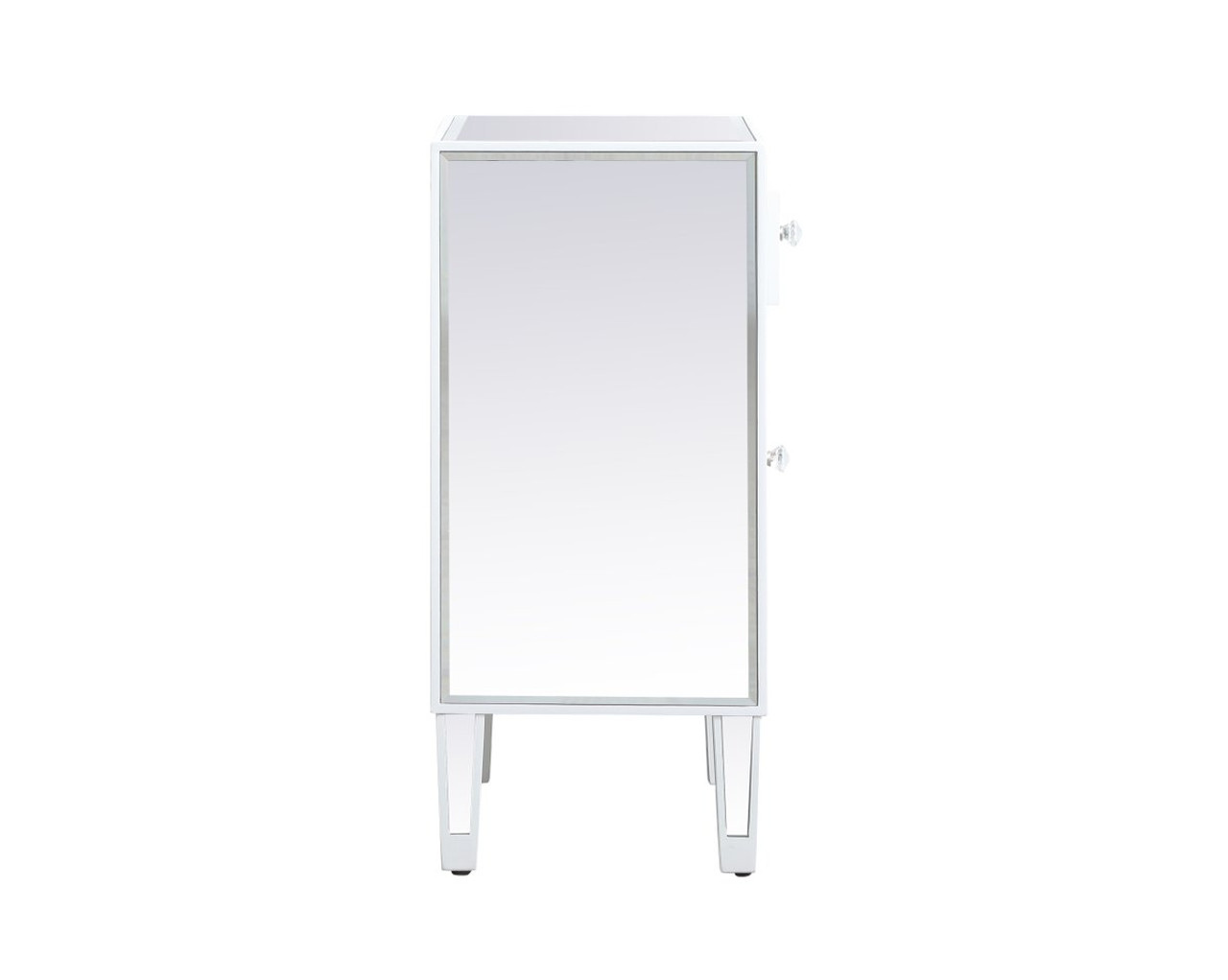 Elegant Decor MF72035WH 18 inch mirrored nightstand in white