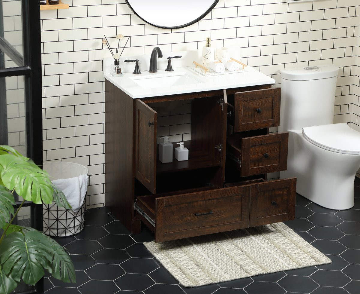 Elegant Decor VF2836EX-BS 36 inch single bathroom vanity in expresso with backsplash