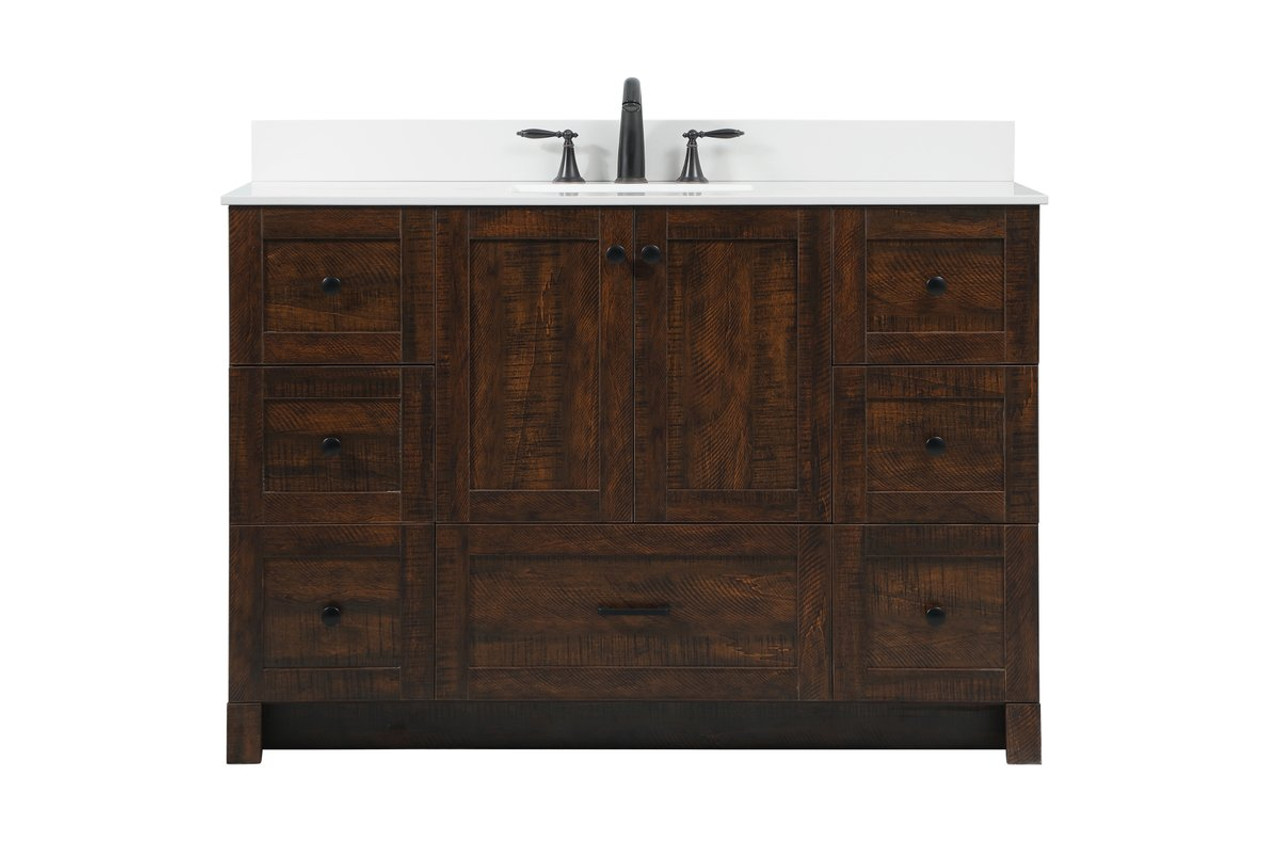 Elegant Decor VF2848EX-BS 48 inch single bathroom vanity in expresso with backsplash