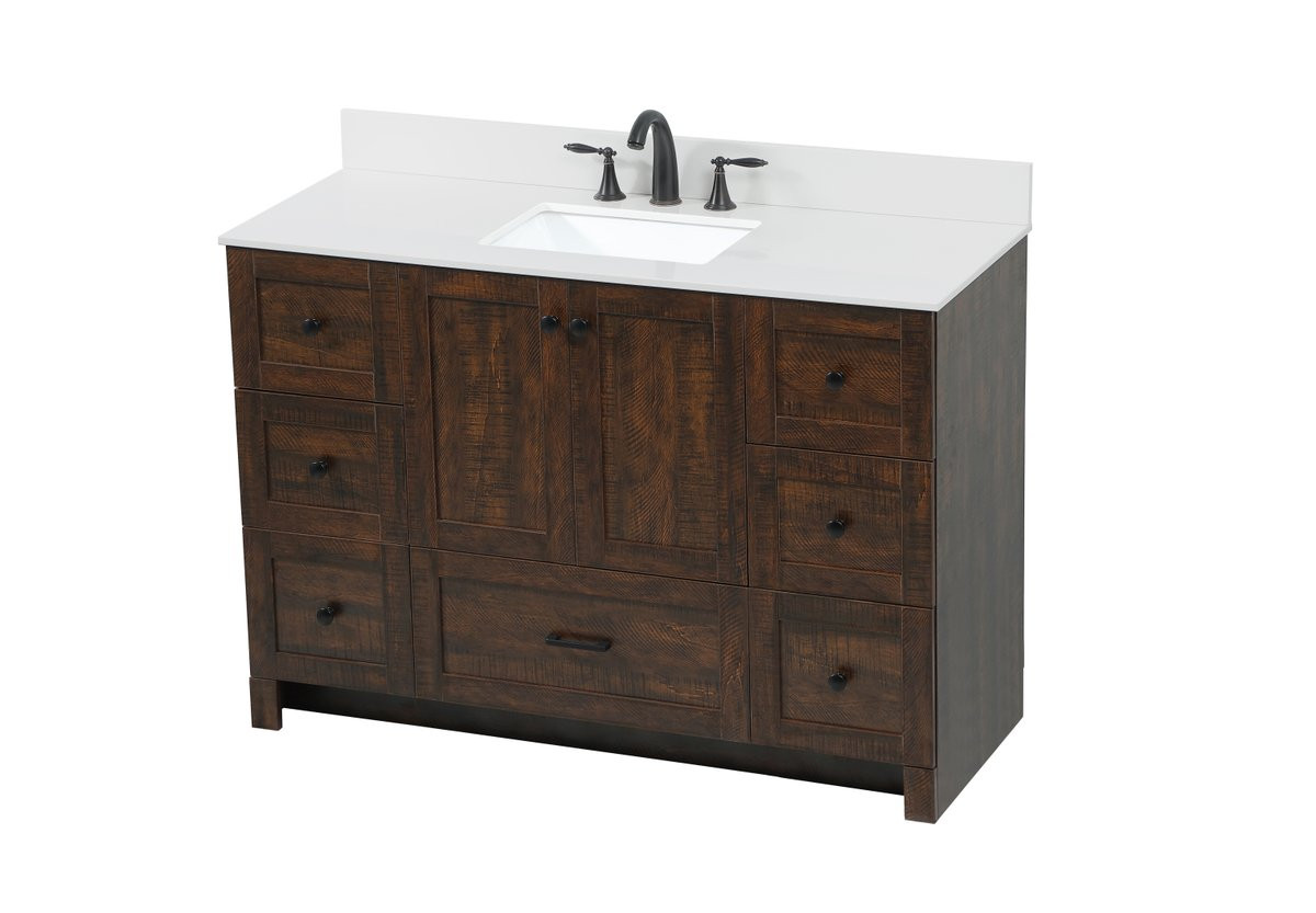 Elegant Decor VF2848EX-BS 48 inch single bathroom vanity in expresso with backsplash