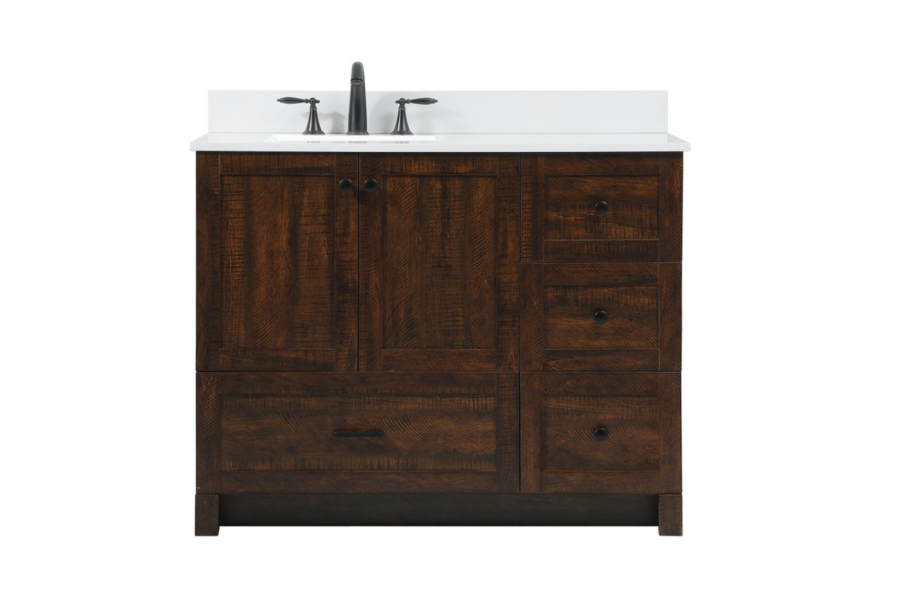 Elegant Decor VF2842EX-BS 42 inch single bathroom vanity in expresso with backsplash