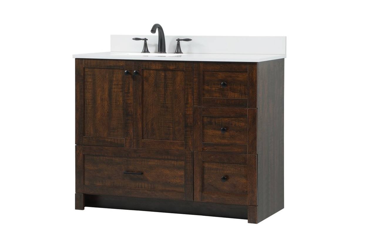 Elegant Decor VF2842EX-BS 42 inch single bathroom vanity in expresso with backsplash