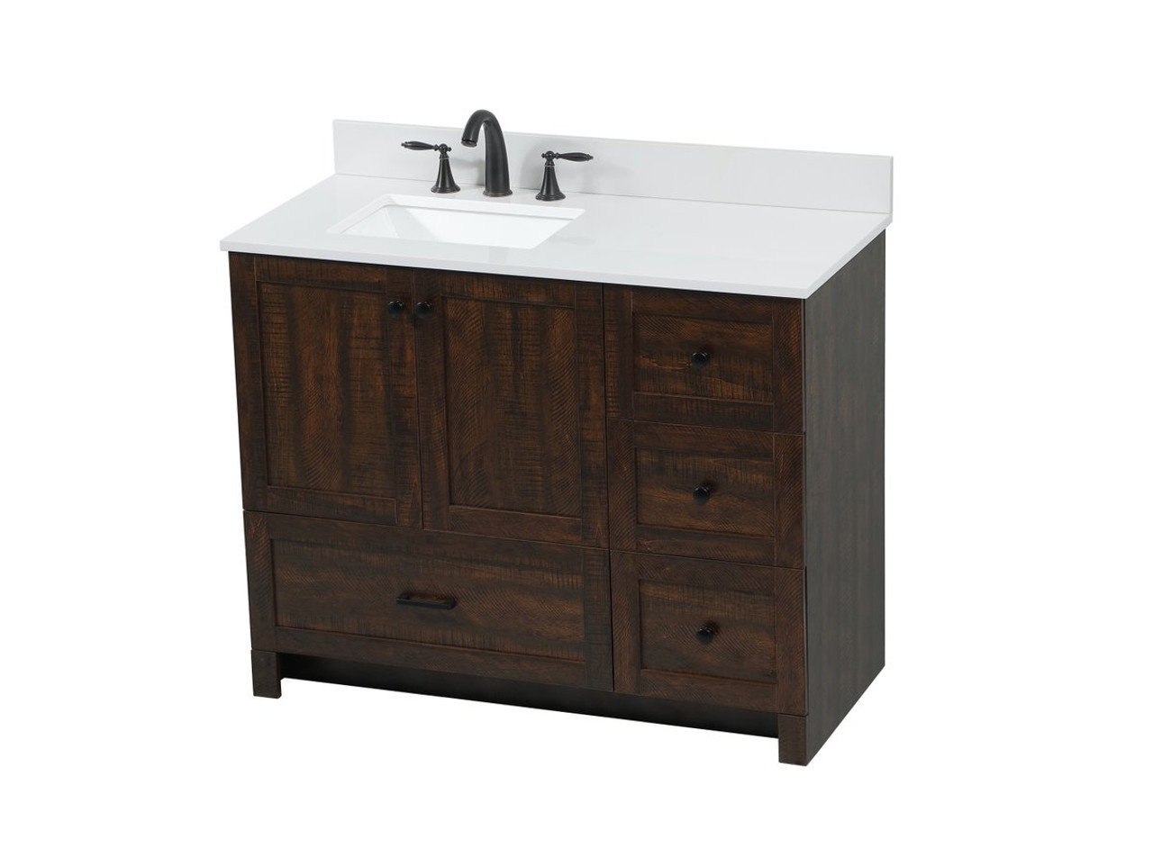 Elegant Decor VF2842EX-BS 42 inch single bathroom vanity in expresso with backsplash