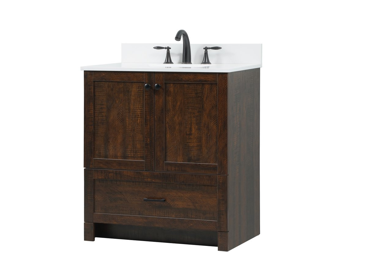 Elegant Decor VF2830EX-BS 30 inch single bathroom vanity in expresso with backsplash