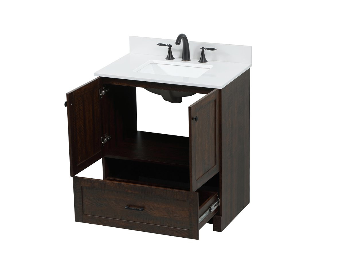 Elegant Decor VF2830EX-BS 30 inch single bathroom vanity in expresso with backsplash