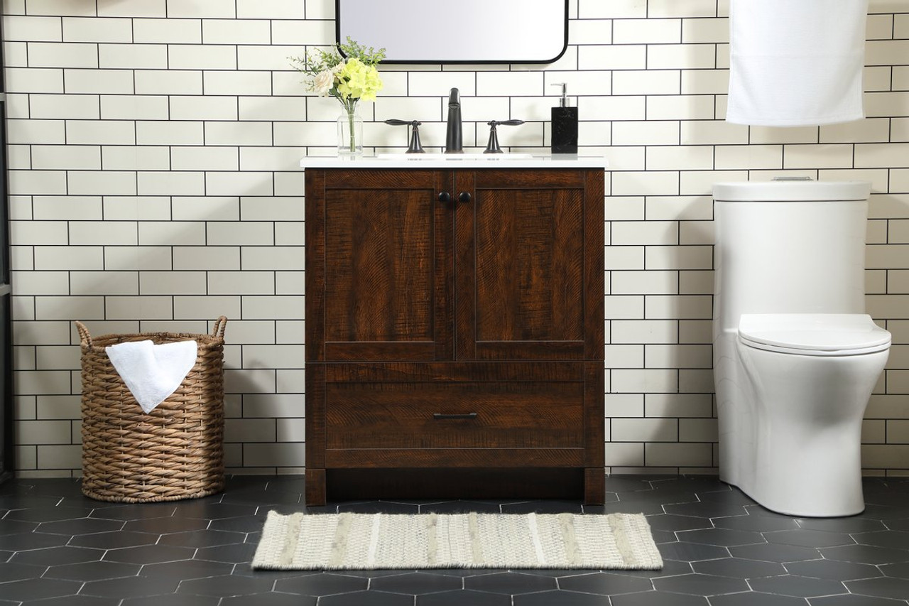 Elegant Decor VF2830EX 30 inch single bathroom vanity in expresso Elegant Decor VF2830EX 30 inch single bathroom vanity in expresso