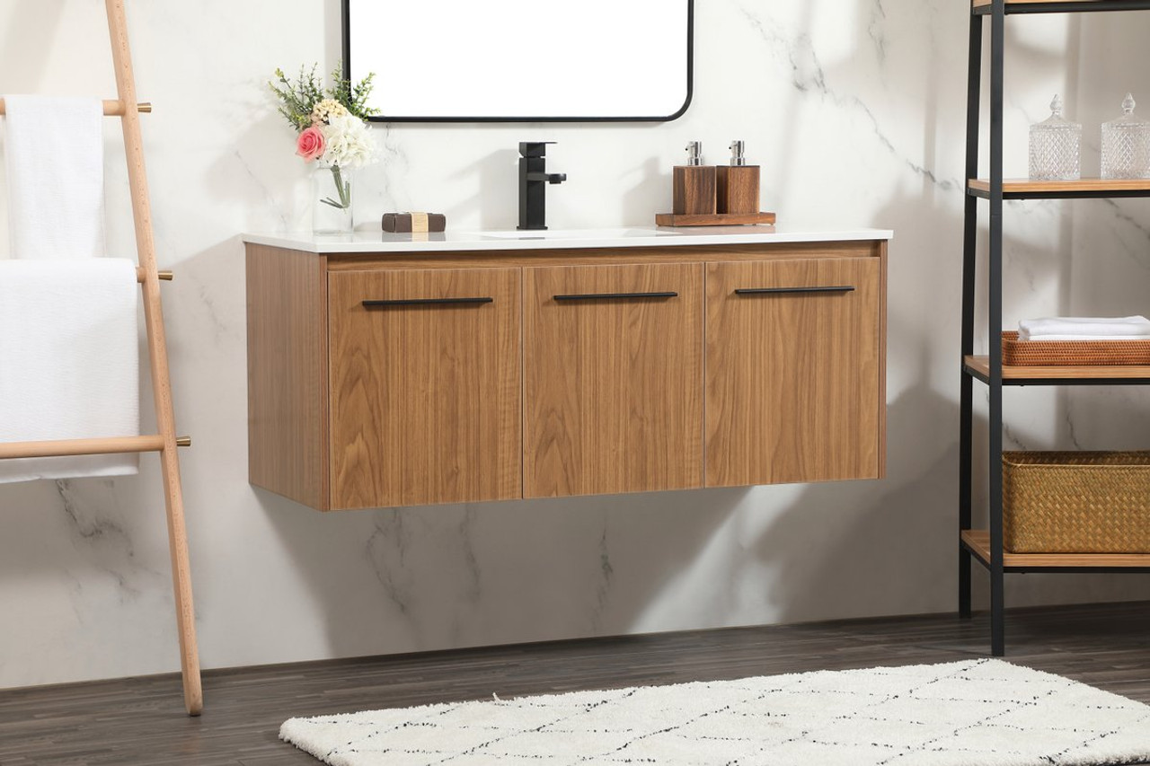 Elegant Decor VF44548WB 48 inch single bathroom vanity in walnut brown