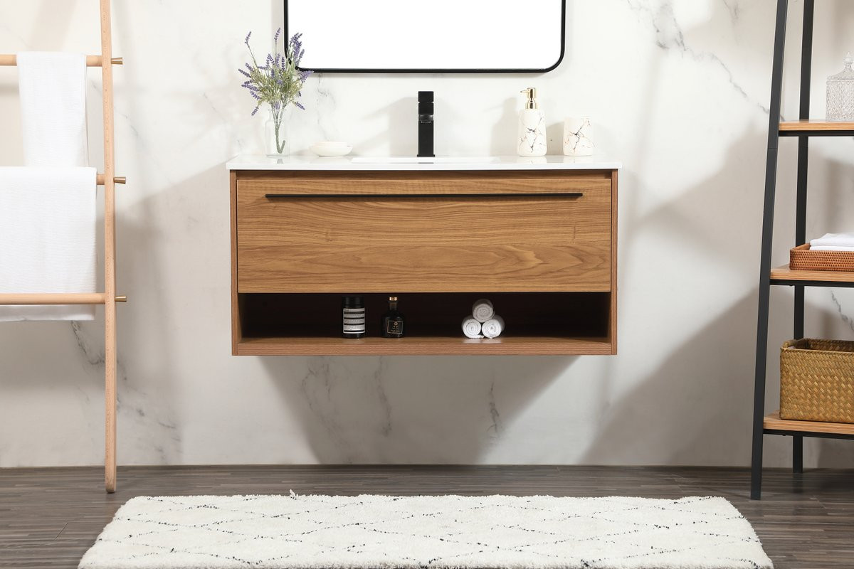 Elegant Decor VF43540WB 40 inch single bathroom vanity in walnut brown