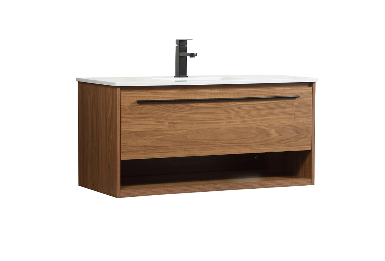 Elegant Decor VF43540WB 40 inch single bathroom vanity in walnut brown