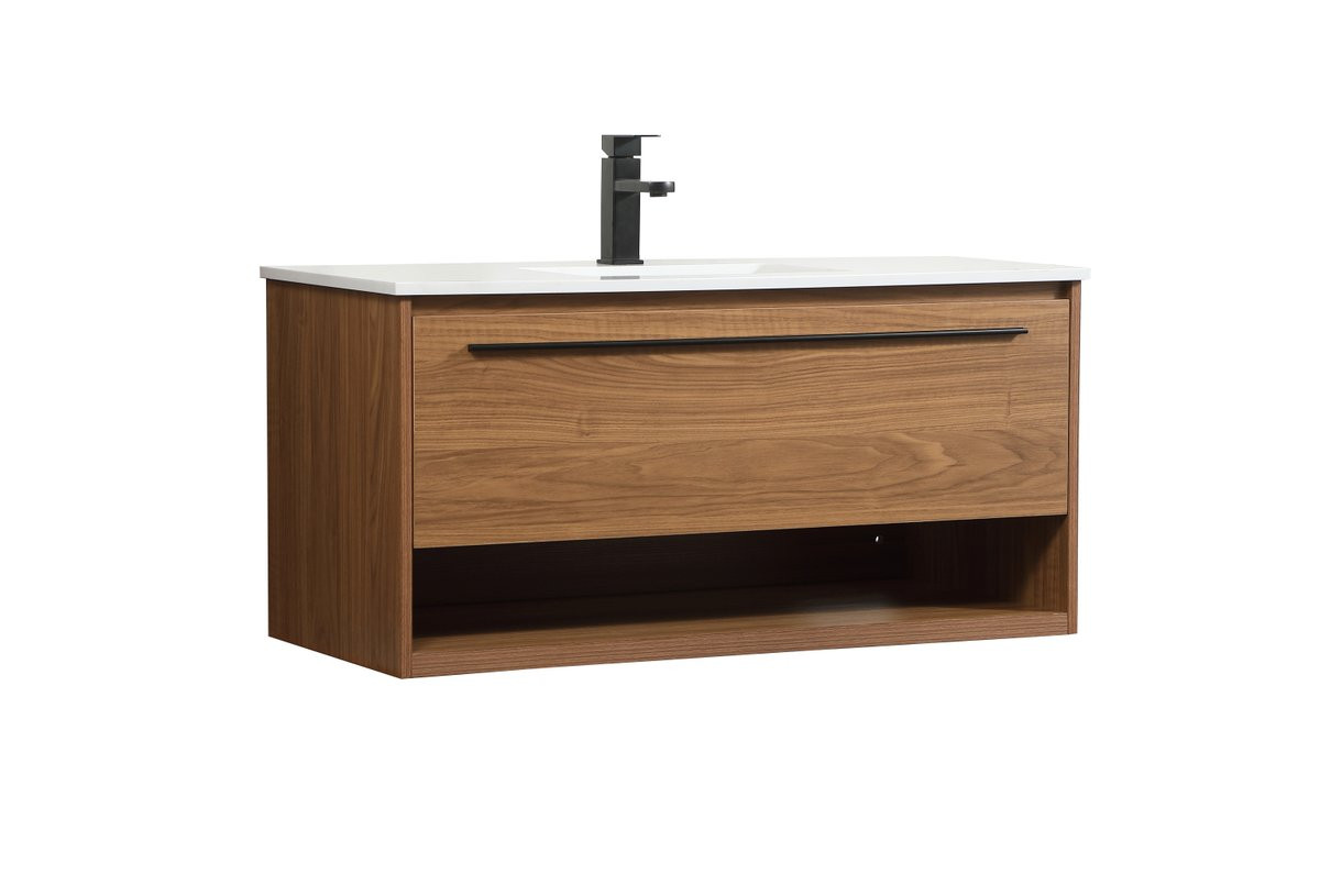 Elegant Decor VF43540WB 40 inch single bathroom vanity in walnut brown