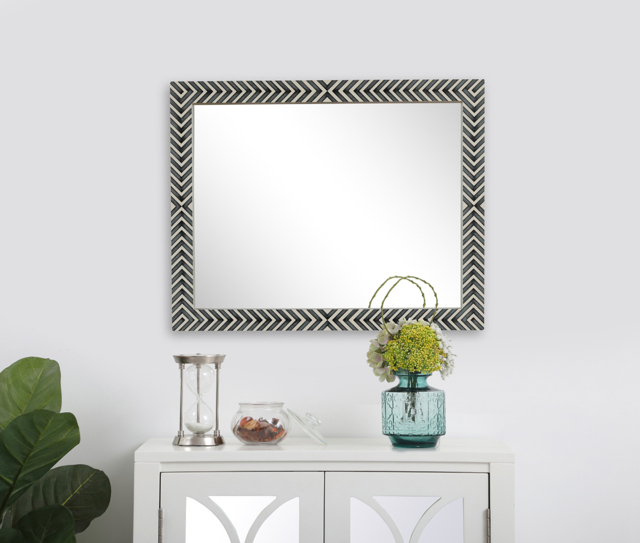 Elegant Decor MR53240 Rectangular mirror 40x32 inch in chevron