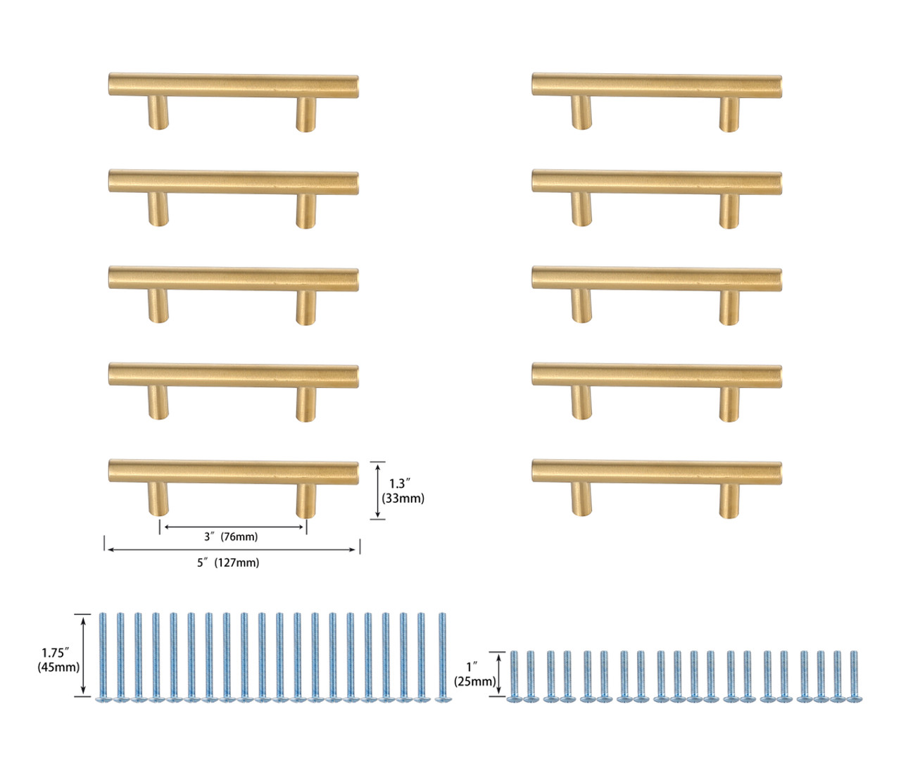 Elegant Decor PL400-3-BR-10PK Quinn 3" Center to Center Brass Bar Pull Multipack (set of 10) Elegant Decor PL400-3-BR-10PK Quinn 3" Center to Center Brass Bar Pull Multipack (set of 10)