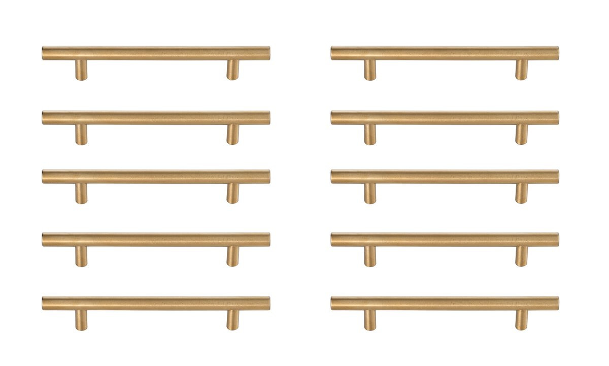 Elegant Decor PL400-5-BR-10PK Quinn 5" Center to Center Brass Bar Pull Multipack (set of 10)