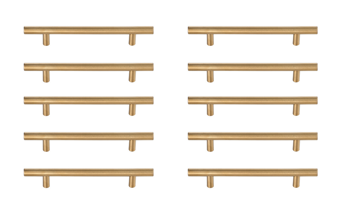Elegant Decor PL400-5-BR-10PK Quinn 5" Center to Center Brass Bar Pull Multipack (set of 10)