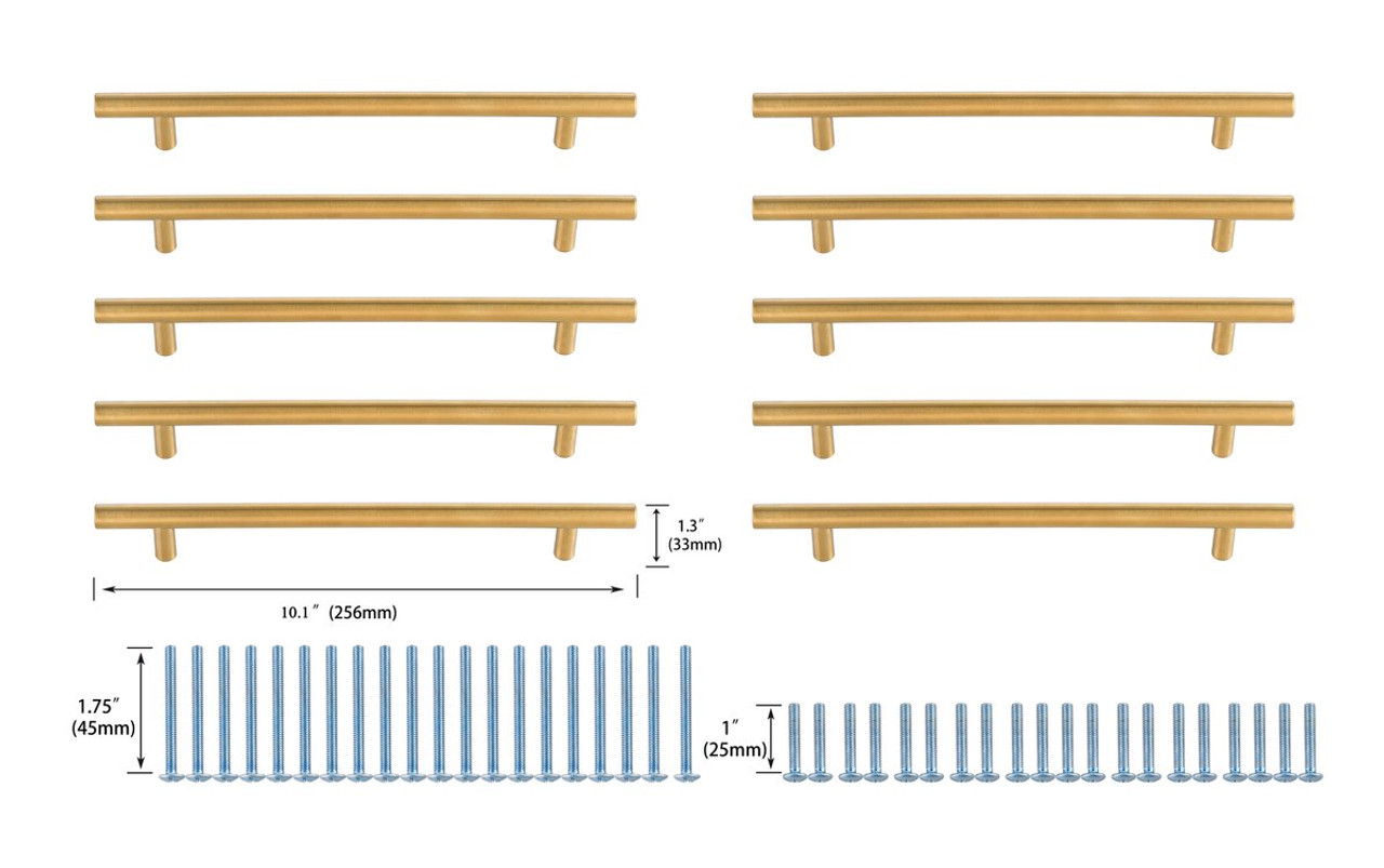 Elegant Decor PL400-7-BR-10PK Quinn 7-9/16" Center to Center Brass Bar Pull Multipack (set of 10) Elegant Decor PL400-7-BR-10PK Quinn 7-9/16" Center to Center Brass Bar Pull Multipack (set of 10)
