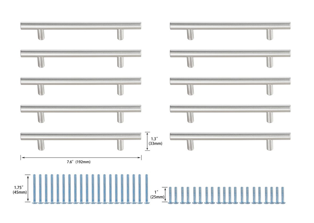 Elegant Decor PL400-5-NK-10PK Quinn 5" Center to Center Brushed Nickel Bar Pull Multipack (set of 10) Elegant Decor PL400-5-NK-10PK Quinn 5" Center to Center Brushed Nickel Bar Pull Multipack (set of 10)