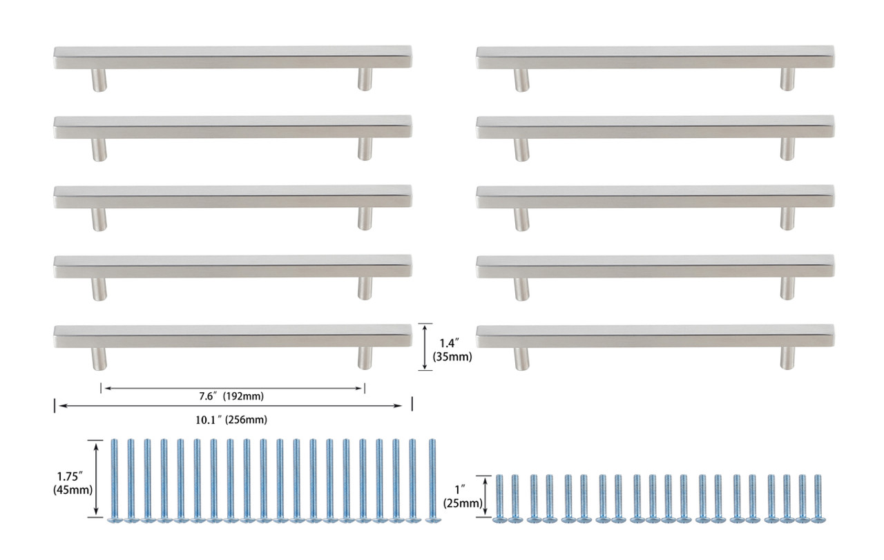 Elegant Decor PL402-7-NK-10PK Dior 7-9/16" Center to Center Brushed Nickel Bar Pull Multipack (set of 10) Elegant Decor PL402-7-NK-10PK Dior 7-9/16" Center to Center Brushed Nickel Bar Pull Multipack (set of 10)