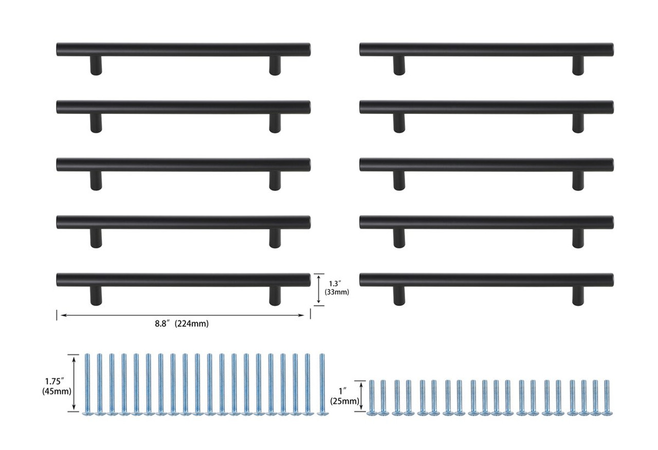 Elegant Decor PL400-6-MB-10PK Quinn 6-5/16" Center to Center Matte Black Bar Pull Multipack (set of 10) Elegant Decor PL400-6-MB-10PK Quinn 6-5/16" Center to Center Matte Black Bar Pull Multipack (set of 10)