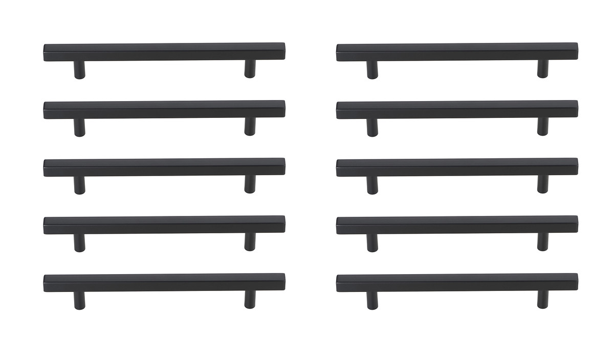 Elegant Decor PL402-6-MB-10PK Dior 6-5/16" Center to Center Matte Black Bar Pull Multipack (set of 10)