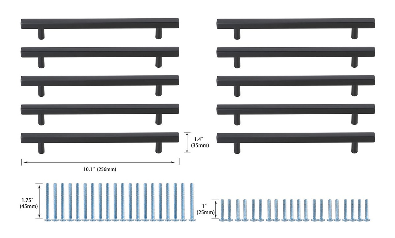 Elegant Decor PL402-7-MB-10PK Dior 7-9/16" Center to Center Matte Black Bar Pull Multipack (set of 10) Elegant Decor PL402-7-MB-10PK Dior 7-9/16" Center to Center Matte Black Bar Pull Multipack (set of 10)