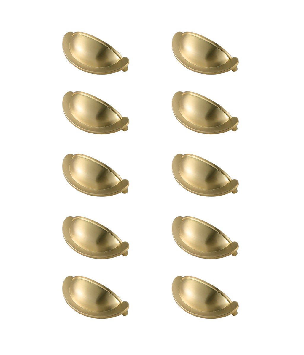 Elegant Decor PL3001-GD-10PK Claude 2-3/4" Center to Center Brushed Gold Cup Bar Pull Multipack (set of 10)