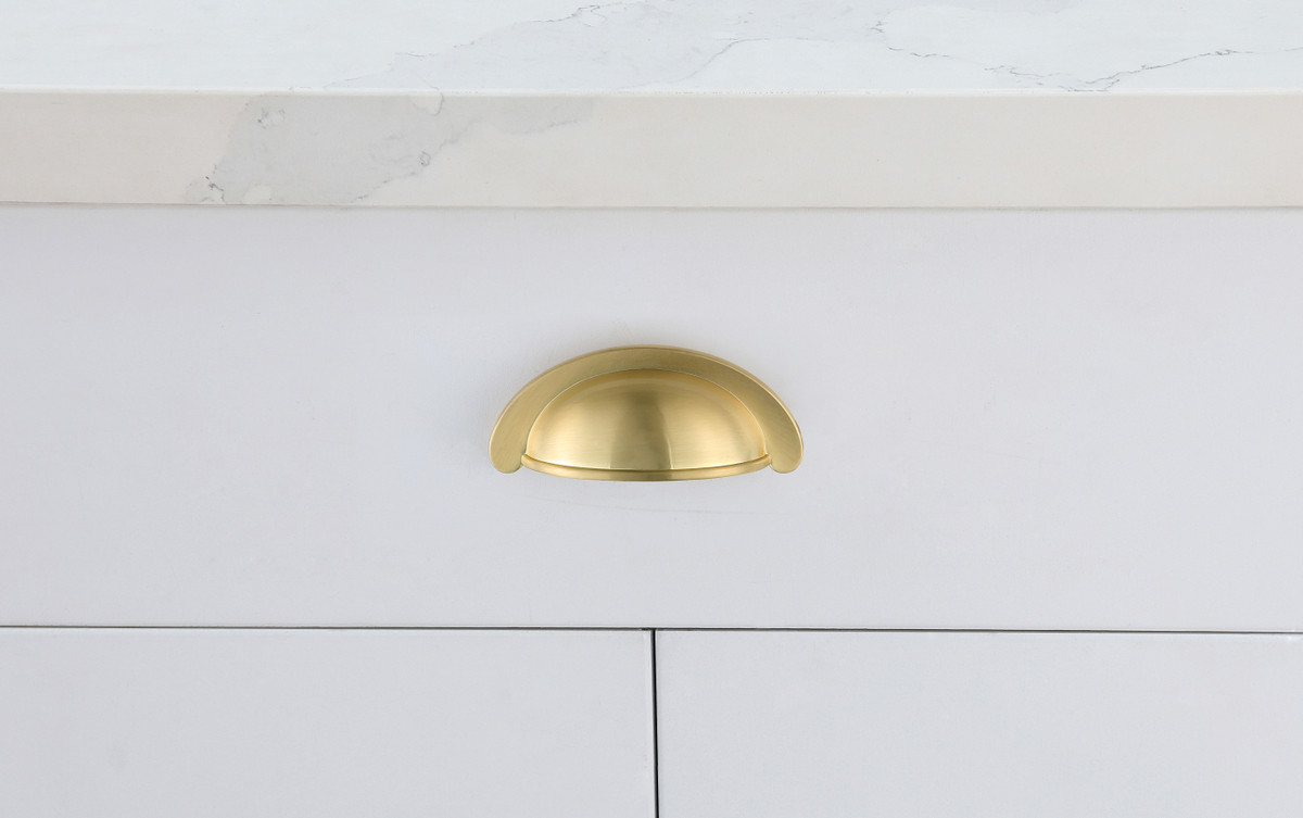 Elegant Decor PL3001-GD-10PK Claude 2-3/4" Center to Center Brushed Gold Cup Bar Pull Multipack (set of 10)