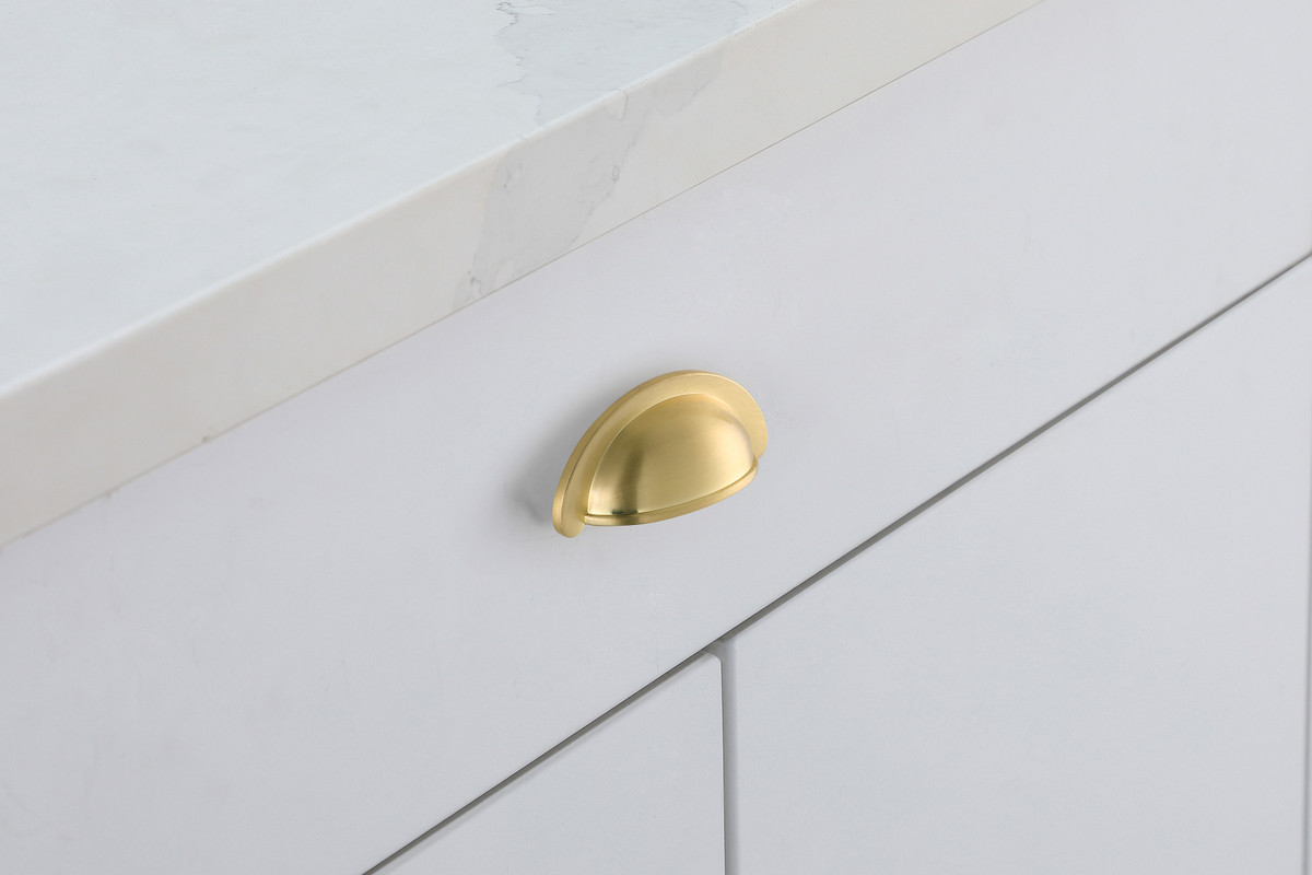 Elegant Decor PL3001-GD-10PK Claude 2-3/4" Center to Center Brushed Gold Cup Bar Pull Multipack (set of 10)