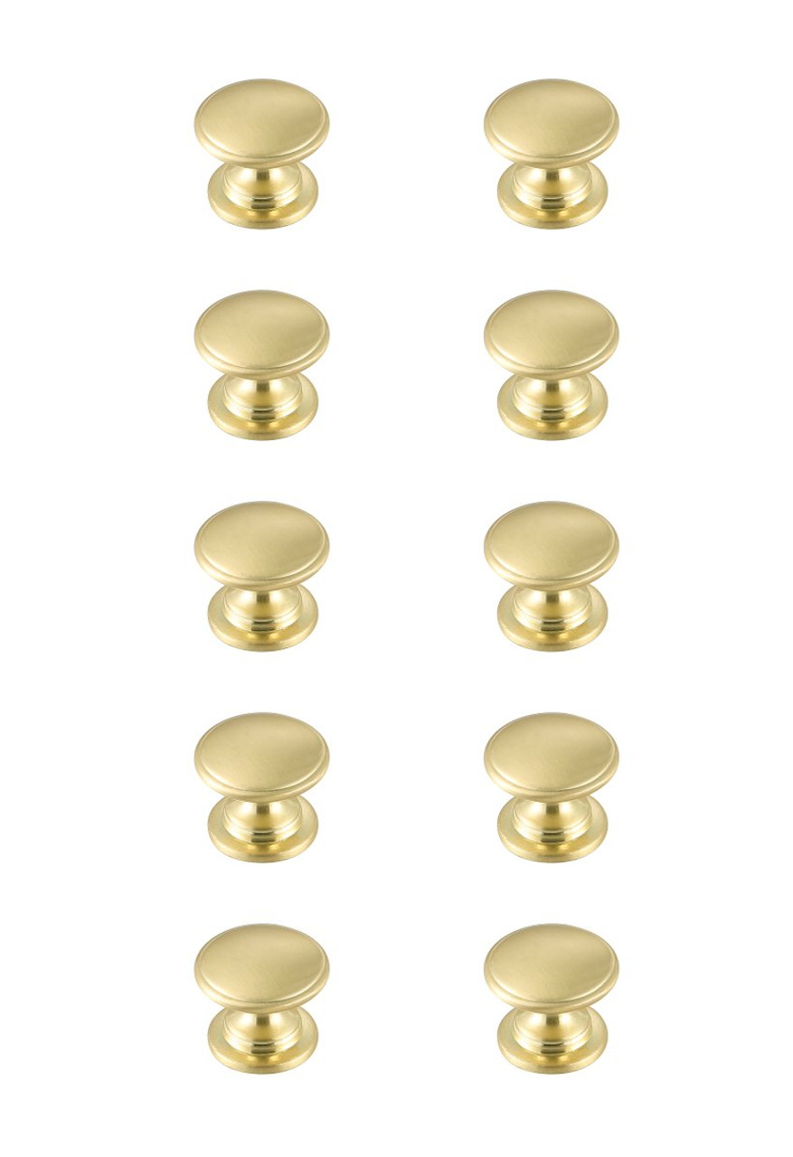 Elegant Decor KB2004-GD-10PK Kaid 1.2" Diameter Brushed Gold Mushroom Knob Multipack (Set of 10)